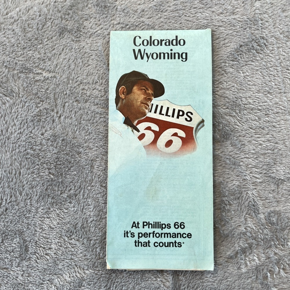 Phillips 66 Road Map of Colorado and Wyoming 1973